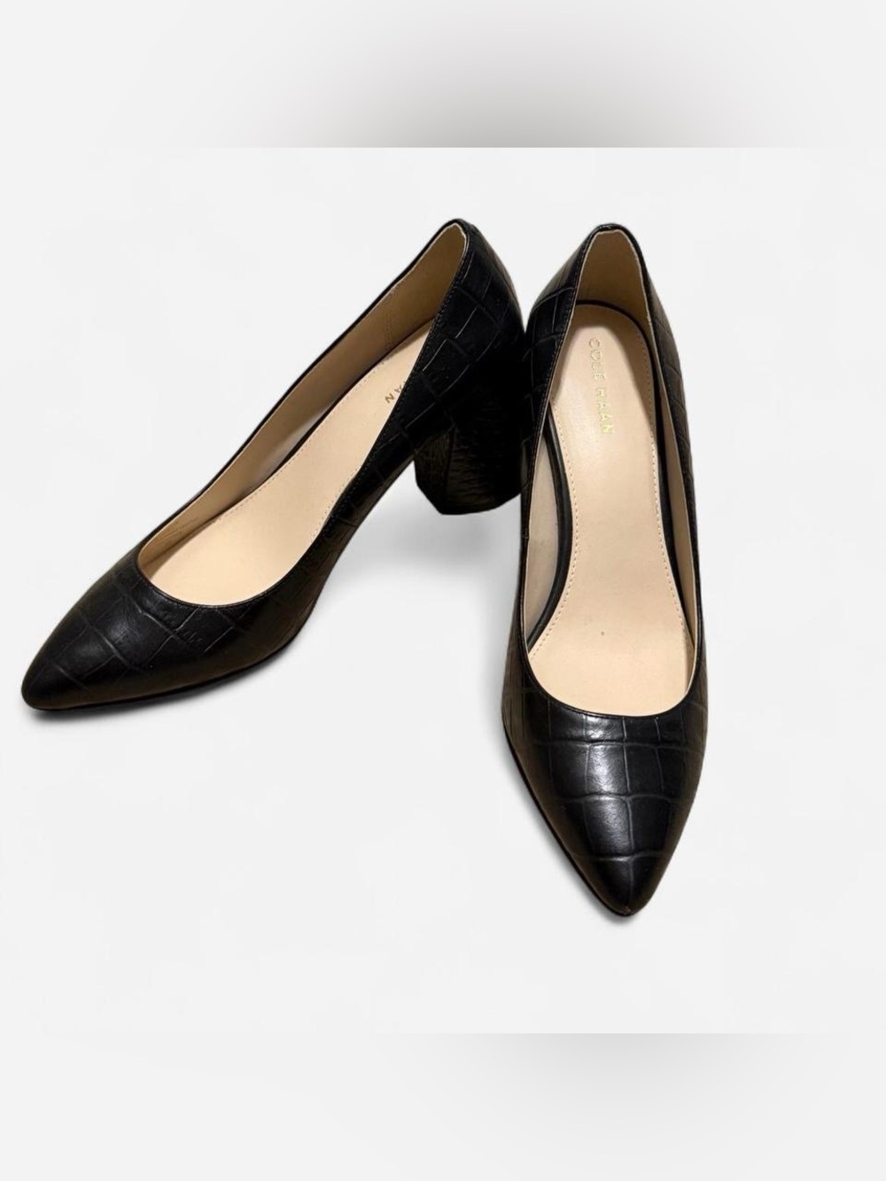 Cole Haan | Black Crocodile Embossed Leather | Size 6.5